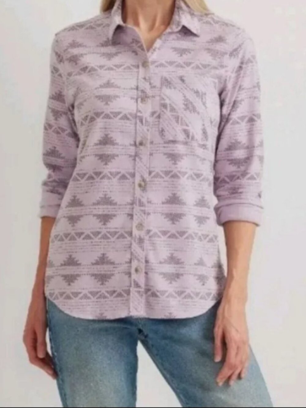 NWT Eddie Bauer Women's Field Flex Flannel Shirt Violet Southwest Size XL